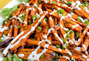 Syn Free Parmesan Sweet Potato Fries With Ranch Dressing