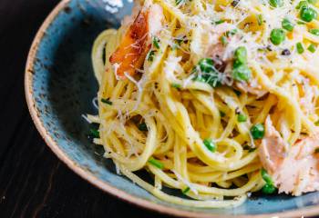 Smoked Salmon Spaghetti Carbonara | Slimming World