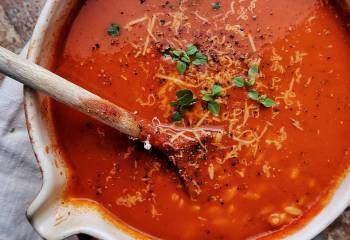 Tomato, Basil & Orzo Soup