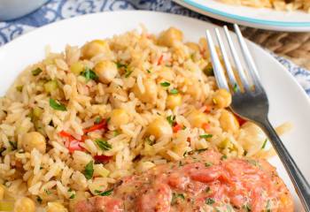 Salmon And Tomatoes With Rice Pilaf
