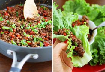 Beef Mince In Romaine Lettuce