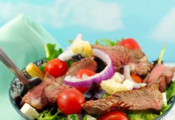 Grilled Steak Salad (Moxie's Copycat) With Goat Cheese And Clamato Dressing