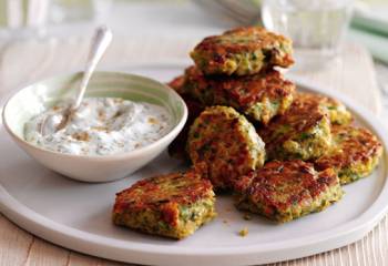 Slimming Worlds Chickpea And Chilli Cakes With Minted Yogurt Dip Recipe