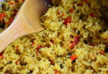 Red Pepper And Coriander Rice